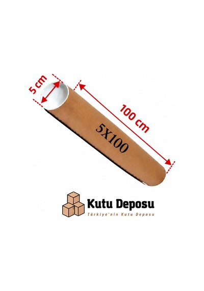 5x100 Cm Kapaklı Silindir Postüp Rulo Gönderi Kutusu 1 Adet