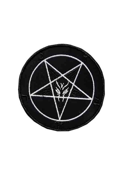 Zepplin Giyim Pentagram Sigil Baphomet Patch Yama Siyah