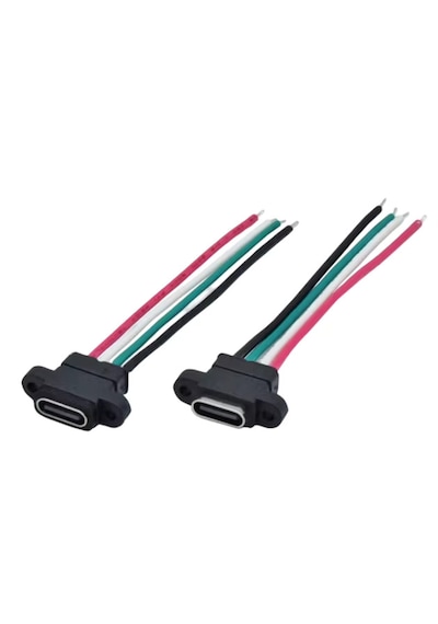 5 Adet 4 Pin Type-c Kablolu Konnektör Şarj Giriş Soketi