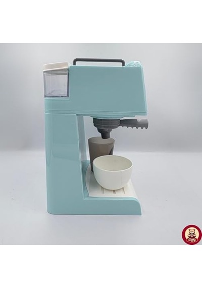 Oyuncak Buharlı Sesli Işıklı Kahve Makinesi Pilli Gerçekçi Su Akışlı Renk Değiştiren Bardaklı Mini Barista Seti Mavi Açık Gri