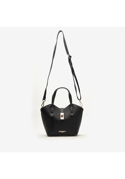 D28 Black Omuz Çantası Kadın Solen Mini Bag Piumelli Milano siyah