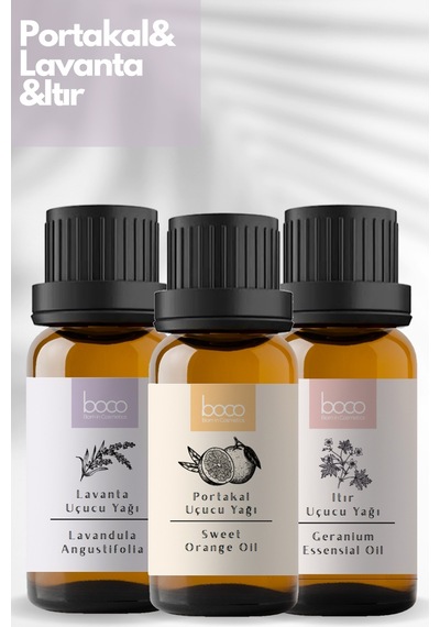 Boco Born In Cosmetics Itır + Lavanta + Portakal Saf Aromaterapi Uçucu Yağı 3 x 10 ML