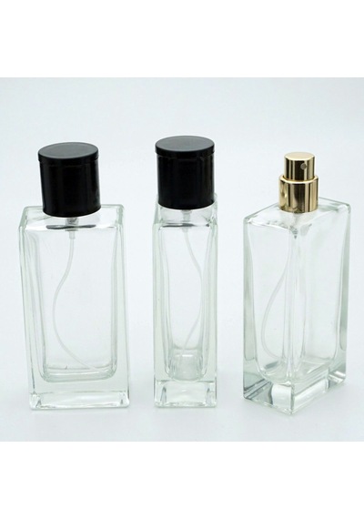 Parfüm Şişesi 50 Ml 10 Adet Şeffaf Dikdörtgen Spreyi Aparat Ile Kapatılan-kolay Kapama Model