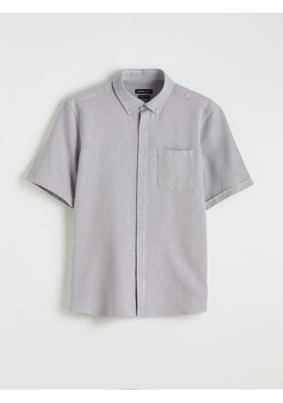 Lcwaıkıkı Classic İndigo Regular Fit Armürlü Erkek Gömlek