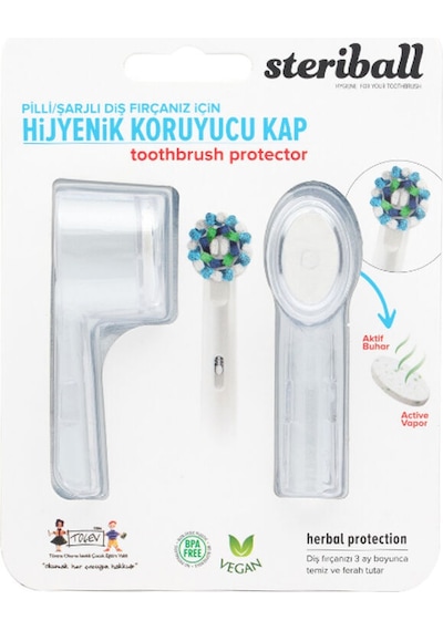 Steriball Pilli Veya Şarjlı Diş Fırçaları İçin Hijyenik Diş Fırçası Kabı - Şeffaf
