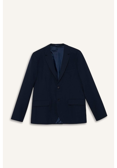 Defacto Slim Fit Dar Kesim Çapraz Dokuma Düğmeli Blazer Ceket F7232AX25AU