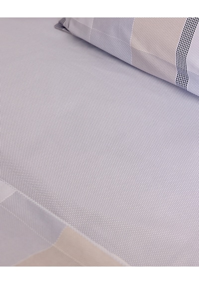 Madame Coco Oise Çift Kişilik %100 Pamuk Ranforce Baskılı Çarşaflı Nevresim Takımı - Mavi/bej 8684427334461 Çok Renkli