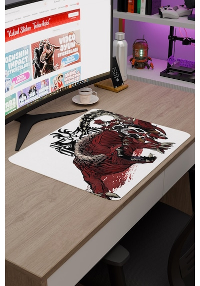 Monster Hunter: World Dikişli Kauçuk Oyuncu Mousepad V5 - 48x40 Xl Gaming Mouse Pad