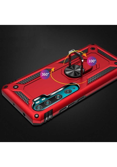 Xiaomi Mi Note 10 Pro Yüzüklü Standli Vega Kilif Ekran Koruyucu 510330644
