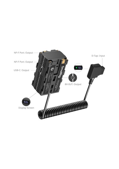 Smallrig 4884 D-tap - Çift Taraflı Np-f Sahte Pil Güç Kablosu