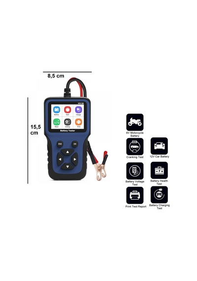 Jfınd V311b 12v Araç Akü Test Cihazı Yük Test Cihazı Yükleme Dedektörü Teşhis Aracı Otomobil Suv Tekne Motosiklet Araçları İçin Uygun