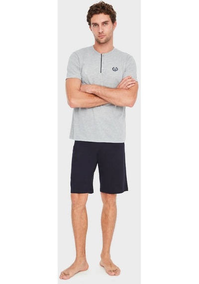 Mod Collection Erkek 3 Lü Pijama Takımı Gri 001