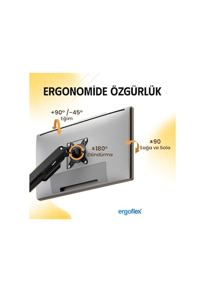 Ergoflex X16 Çift Kol 17-32 İnch 2-9 Kg Amortisörlü Monitör Standı 2026 Versiyon