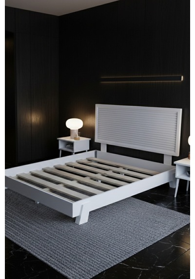 Alaz Model Yatay Başlıklı Ahşap Karyola Alaz Model Yatay Başlıklı Ahşap Karyola