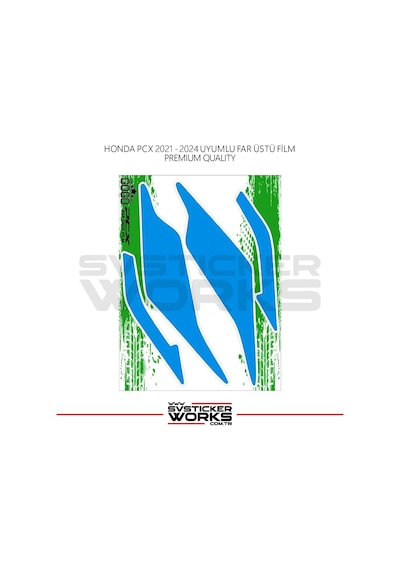 Honda Pcx Far Filmi Sticker Şeffaf Folyo 2021 - 2024 Kalın Model Mavi