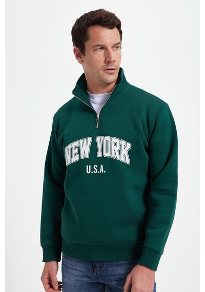 Tudors Erkek Relax Fit Rahat Kesim Pamuklu Yarım Fermuarlı Baskılı Haki Sweatshirt-42316 Haki Tudors Erkek Relax Fit Rahat Kesim Pamuklu Yarım Fermuarlı Baskılı Haki Sweatshirt-42316 Haki