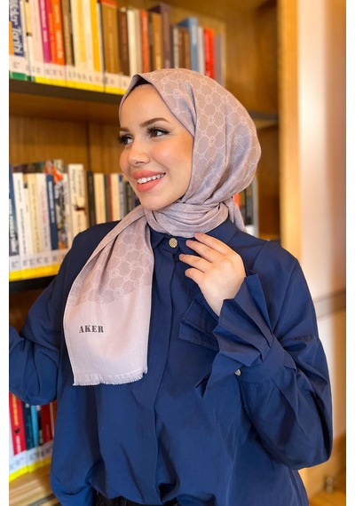 Aker Elegance Monogram Şal - 1090100-991 - Lila Lila
