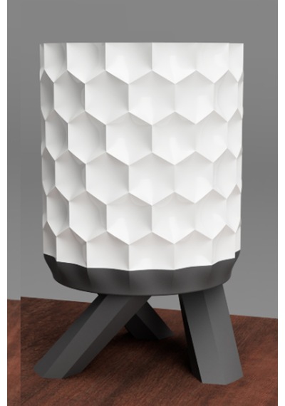 Modern Dekoratif Abajur Led Ampul Masa Lambası Geometrik Tasarım Beyaz