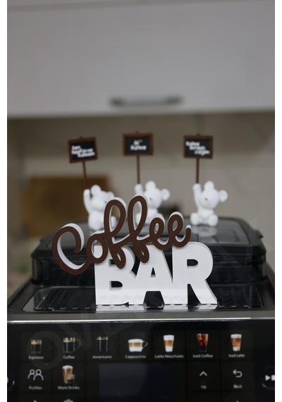 Coffee Bar Dekoratif Yazı - Kahve Köşesi Aksesuarı Kahverengi Coffee Bar - 836016861