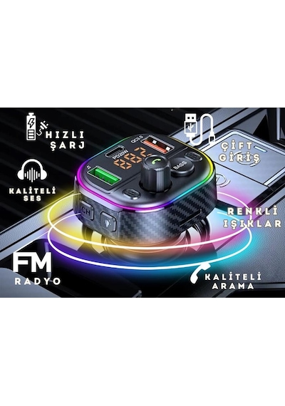 Cosmostech Car T86M Araç Fm Transmitter 5.0 Bluetooth Araç Kiti Hızlı 20 W Şarj Qc3.0 Çift USB Mp3 Sd Kart Çakmaklık Girişli Oto Müzik Çalar Cosmostech Car T86M Araç Fm Transmitter 5.0 Bluetooth Araç Kiti Hızlı 20 W Şarj Qc3.0 Çift USB Mp3 Sd Kart Çakmaklık Girişli Oto Müzik Çalar
