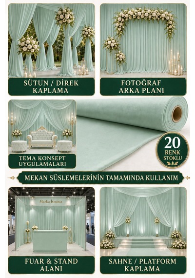 Süsleme Kumaşı 10 Metre Düğün, Davet, Organizasyon Ve Parti Süslemeleri İçin Dekoratif Kumaş Açık Mint Açık Mint Süsleme Kumaşı 10 Metre Düğün, Davet, Organizasyon Ve Parti Süslemeleri İçin Dekoratif Kumaş Açık Mint Açık Mint