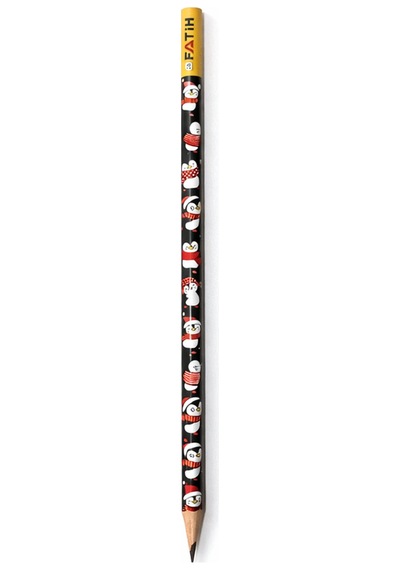 Fatih Penguen Desenli Kurşun Kalem 1 Adet Çok Renkli