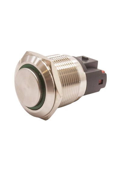 Motorobit 22E-G1-E 22Mm Çıkık Yaylı Işıklı Metal Buton - Yeşil