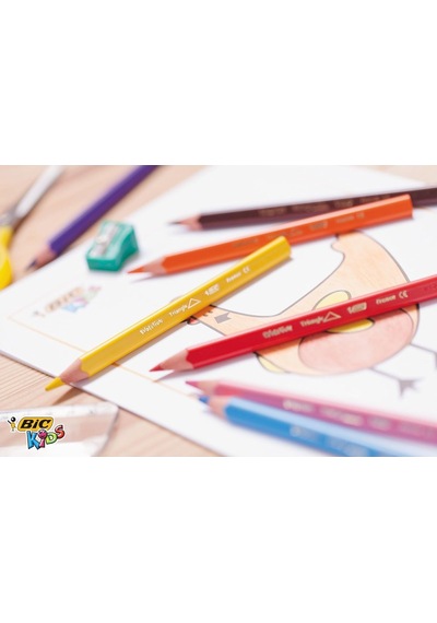 Bıc Kids Evolution Üçgen Jumbo Boya Kalemi 13'lü Metal Tüp, Üçgen Tasarım, Kıymık Oluşturmaz, Çiğnemeye Kar Genel