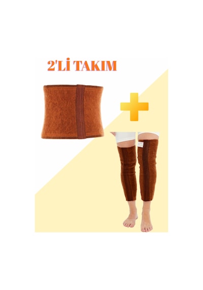 Miresa Yün Deve Model Bel Ve Uzun Dizlik Sıcak Tutan Koruyucu Takım Kahverengi
