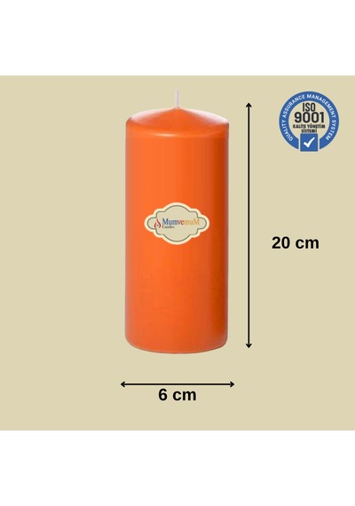 3 Lü Turuncu Set Mum Çap :6 Cm Mavi