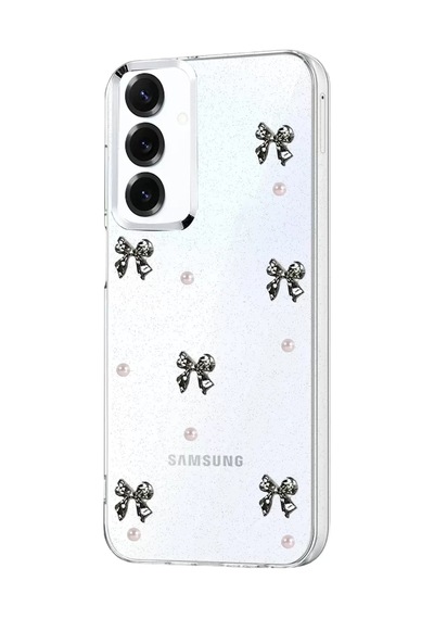 Mey İthalat Samsung Uyumlu Galaxy A57 5g Fiyonk Desenli Kapak - Desen 8 Şeffaf