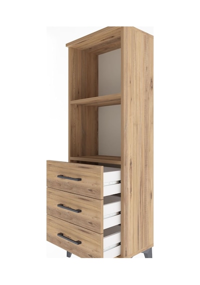 Arges Dolap 2 Raflı 3 Çekmeceli 44x30x134 Çam-çam Çam
