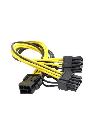 6 Pin to 2 x 6+2 Pin PCI-E Ekran Kartı Güç Power Kablosu Çevirici
