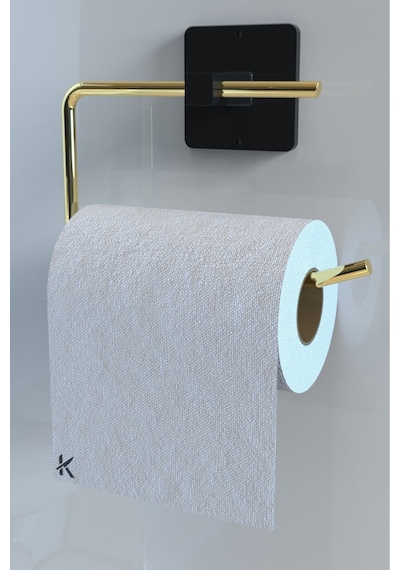Karteya Yapışkanlı Paslanmaz Gold Rulo Ve Uzun Havluluk Wc Kağıtlık Ve Çember Havluluk Banyo Mutfak 4'lü Set Altın
