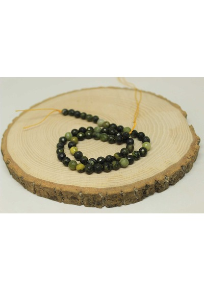 Peridot (Zebercet) Taşı Koyu Renk Faset Kesim Yarım Dizi 6 MM (23160) 18 CM Kırmızı