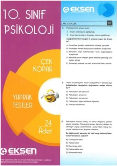 10.Sınıf Psikoloji Yaprak Test Eksen