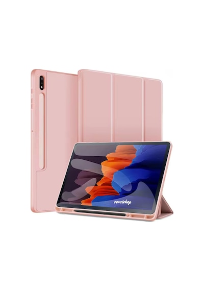 Samsung Galaxy Tab S11 Ultra Sm-x930 14.6 İnç Kılıf Kalem Bölmeli Standlı Silikon Smart Cover Kapaklı Kılıf