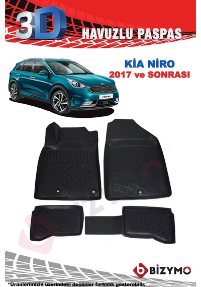 Kia Niro 2017 Ve Sonrası 3D Havuzlu Paspas Takımı Bizymo