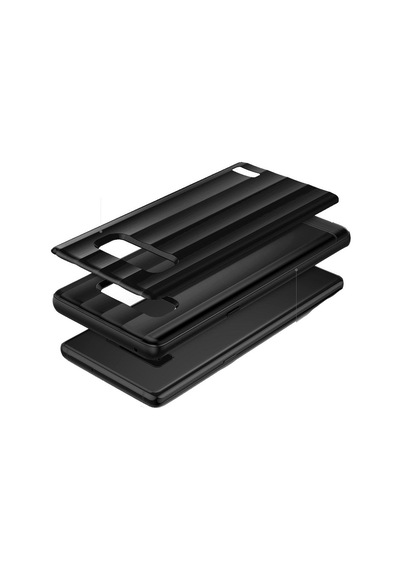 Ringke Flexs Pro Galaxy Note 8 İle Uyumlu Kılıf Black Titanyum Desen Metalik Tasarım Tpu Tam Koruma
