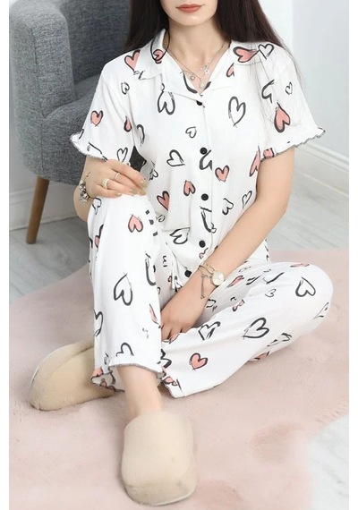 Seka Store Seka Pegasus Fırfırlı Düğmeli Pijama Takımı Pembekalp - 671.1287. Çok Renkli Seka Store Seka Pegasus Fırfırlı Düğmeli Pijama Takımı Pembekalp - 671.1287. Çok Renkli