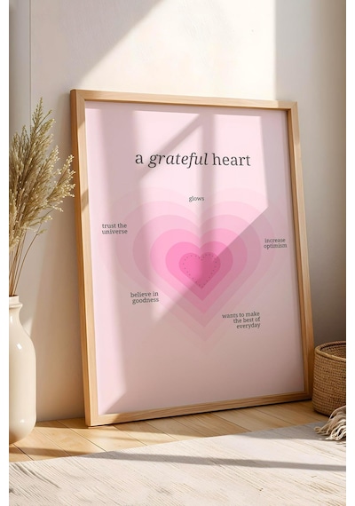 A Grateful Heart Çerçeveli Tablo Aura Enerji Renkleri