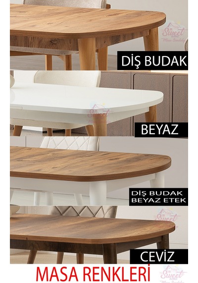 Kelebek Gizli Kaşıklıklı Açılır Mdf Masa Mutfak,salon,yemek Odası Masası