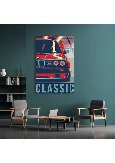 Bmw M Retro Pop Art Cam Tablo 60x90 Cm