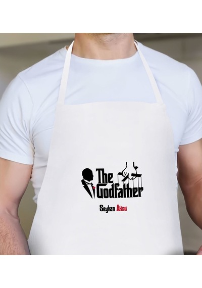 6Renk Kişiye Özel The Godfather Tasarımlı Beyaz Mutfak Önlüğü-1