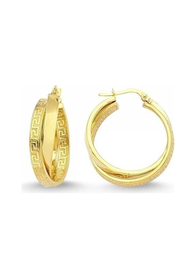 Sembolgold Altın İtaly Halka Küpe İki Halkalı
