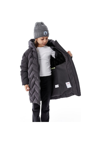 Benitto Kids Kız Çocuk Kapüşonlu Kışlık Şişme Mont 51353 Gri
