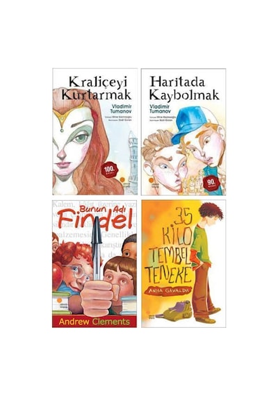 Kraliçeyi Kurtarmak+haritada Kaybolmak+bunun Adı Findel+35 Kilo Tembel Teneke 4 Kitap Set