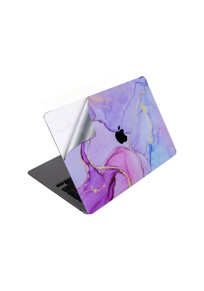 Apple Uyumlu Macbook Air M1 Kılıf Marble14 Kaplama Yapıştırma Sticker Laptop Koruyucu A2337 İle Siyah