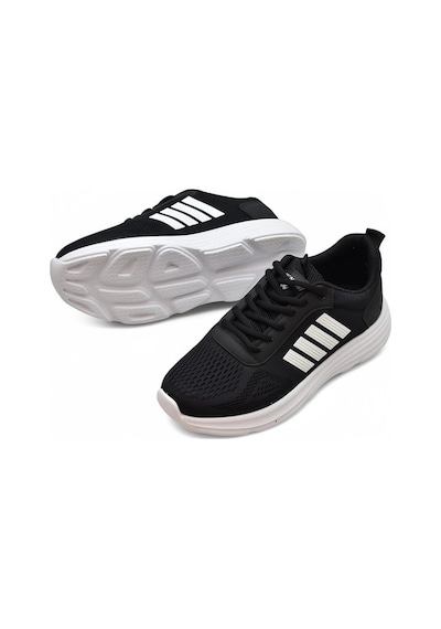 Papatay 4310-1 Tam Ortopedik Taban Unisex Spor Ayakkabı Yazlık Hafif Eva Taban Günlük Spor Ayakkabı SİYAH-BEYAZ