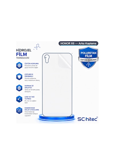 Schitec Honor 8s Uyumlu Arka Yüzey Hidrojel Koruyucu Film 29808440